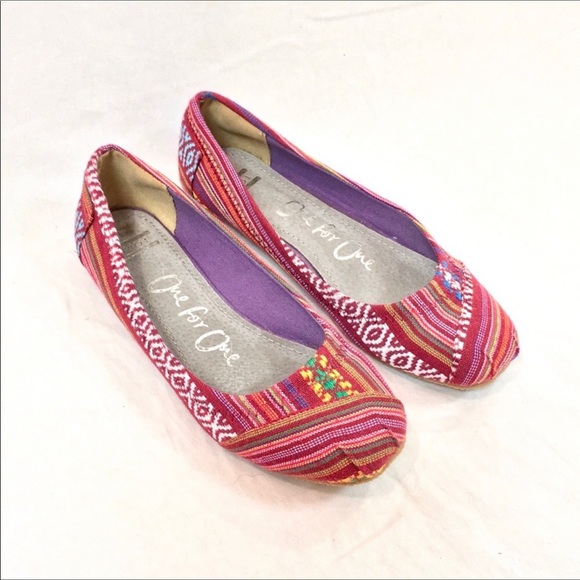 Toms Shoes - Toms Colorful Striped Flats NWOT